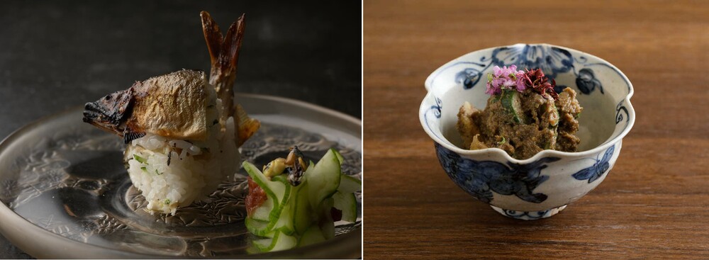 鮎寿司と鮎の和え物
