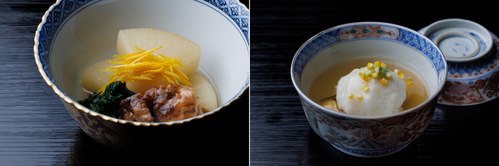 京都『瓢亭』の聖護院かぶの炊合せとかぶら蒸し