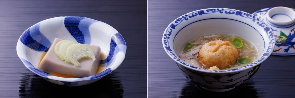 京都『瓢亭』の「レンコン豆腐＆レンコン団子」