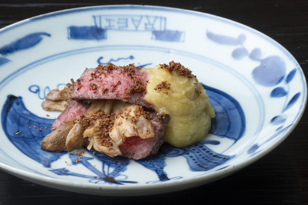 栗あん 牛肉 舞茸 栗塩