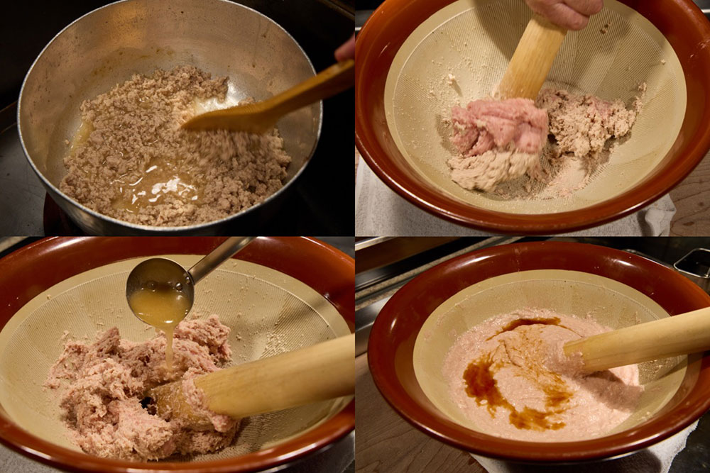 寄せ鶏の生地を作る