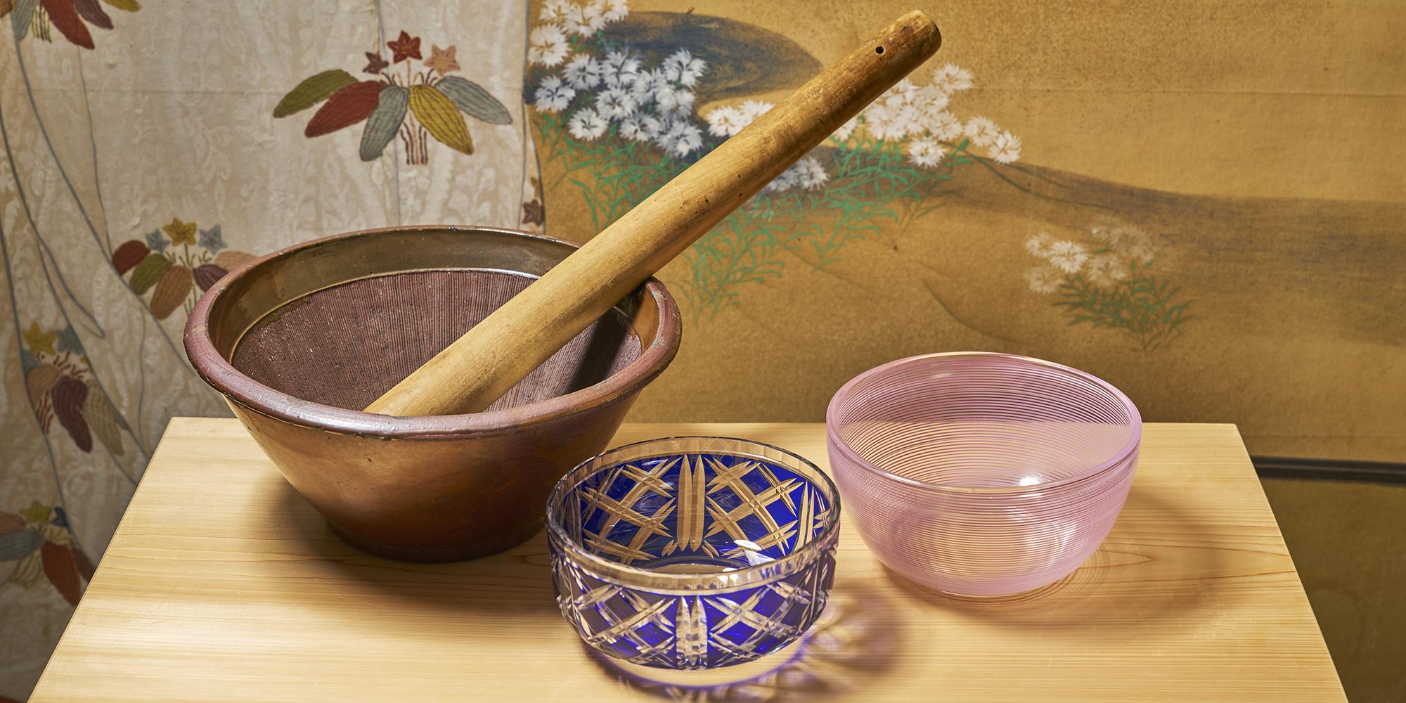 道具編】当たり鉢とすりこ木、ガラスボウル ｜ WA・TO・BI - 和食の扉 -